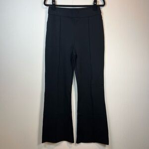 Spanx Perfect High Rise Flare Pants Black Ponte Knit Pin Tuck Career Womens Larg